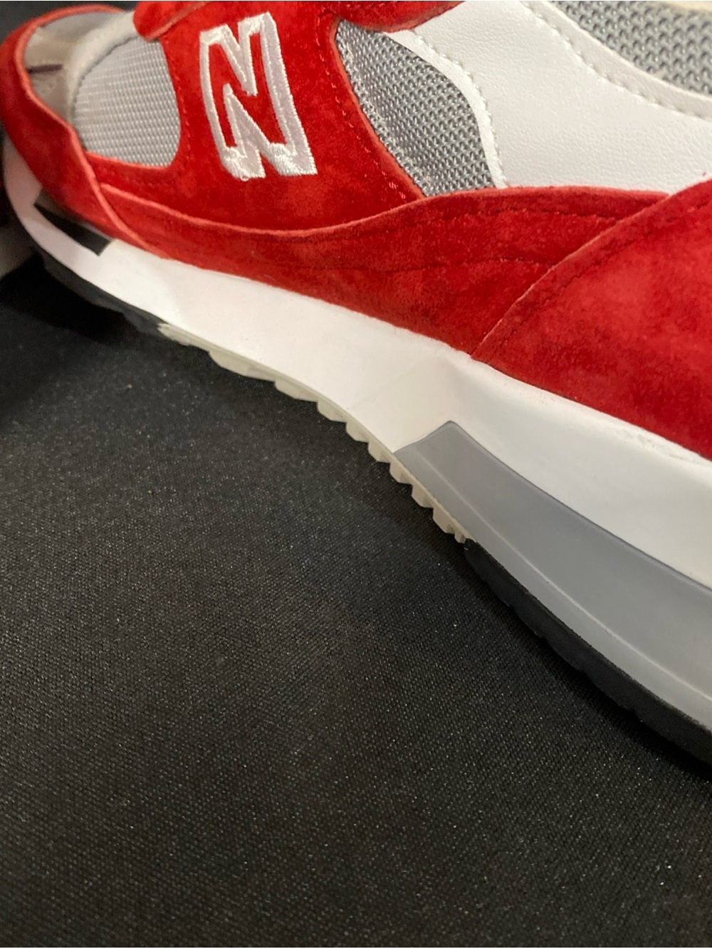 New Balance Red & Gray Suede Mesh Sneaker 991.5 Size 11 - Picture 5 of 8